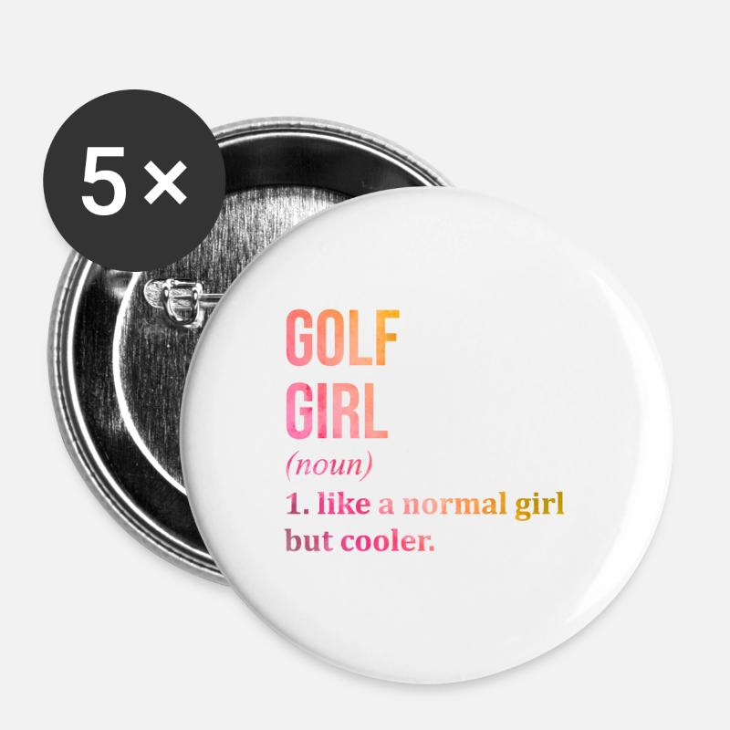 Golf - Confezione da 5 spille grandi (56 mm) - bianco