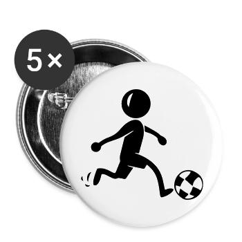 Fussball Fussballspieler Mannschaft - Buttons groß 56 mm (5er Pack) - Weiß - Vorne