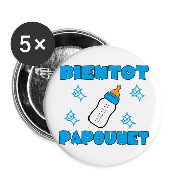 SOON DADDY - Buttons large 2.2''/56 mm (5-pack) - white - Front