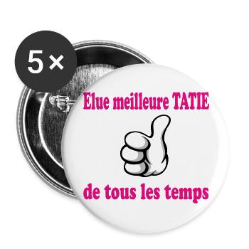 Best AUNTIE OF ALL TIME - Buttons large 2.2''/56 mm (5-pack) - white - Front