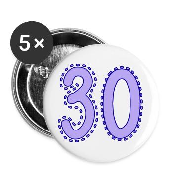 30. 30 YEARS. 30th ANNIVERSARY. 30 YEARS ANNIVERSARY. - Buttons large 2.2''/56 mm (5-pack) - white - Front