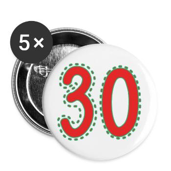 30. 30 YEARS. 30th ANNIVERSARY. 30 YEARS ANNIVERSARY. - Buttons large 2.2''/56 mm (5-pack) - white - Front