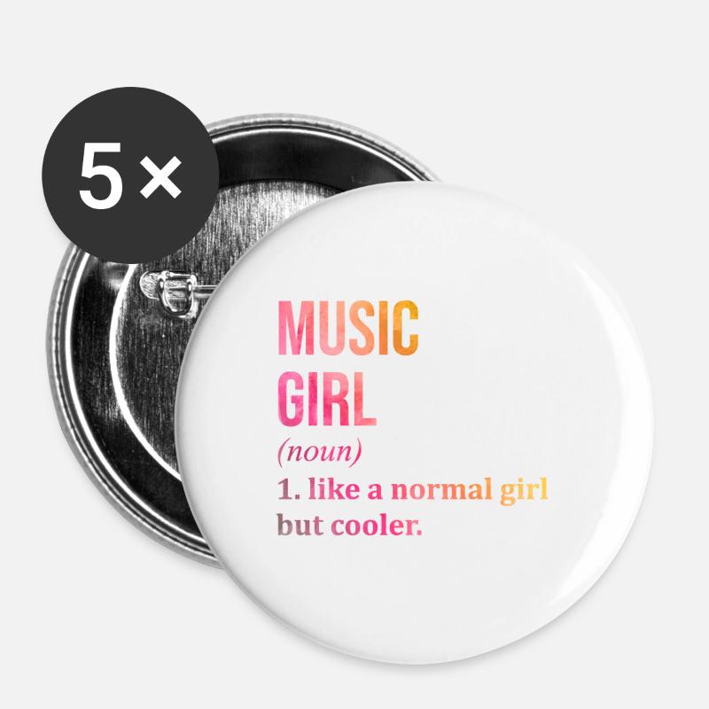 Music - Buttons large 2.2''/56 mm (5-pack) - white