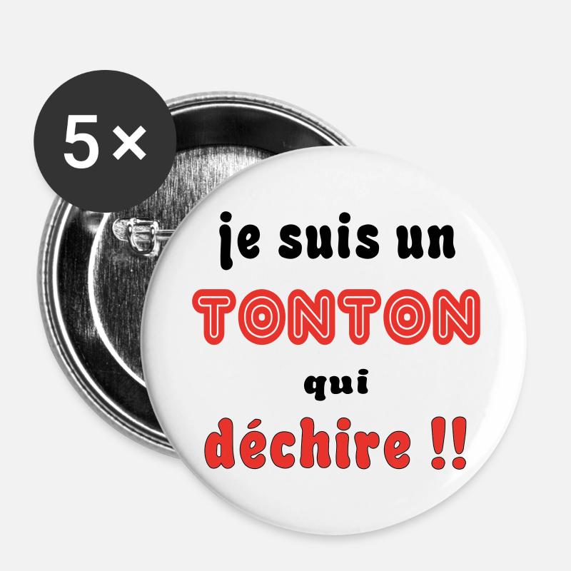 I'm an uncle... - Buttons large 2.2''/56 mm (5-pack) - white