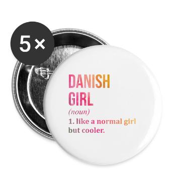 Danemark - Lot de 5 grands badges (56 mm) - blanc - Devant