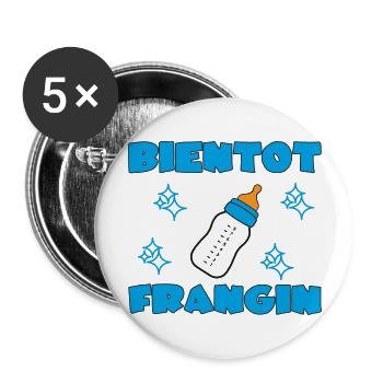 BALD BRÜDER - Buttons groß 56 mm (5er Pack) - Weiß - Vorne