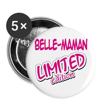 BELLE MAMAN LIMITED EDITION - Lot de 5 grands badges (56 mm) - blanc - Devant