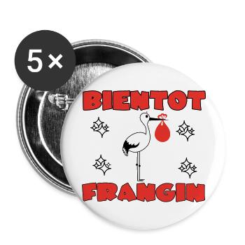 SOON BROTHER - Buttons large 2.2''/56 mm (5-pack) - white - Front