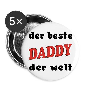 Der beste DADDY PAPA der welt - Lot de 5 grands badges (56 mm) - blanc - Devant