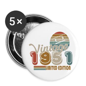 1951 - Buttons groß 56 mm (5er Pack) - Weiß - Vorne