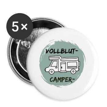 VollblutCamper-Wohnmobil - Buttons groß 56 mm (5er Pack) - Weiß - Vorne
