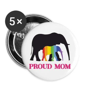 LGBTQ Pride Month - Proud Mom - Buttons large 2.2''/56 mm (5-pack) - white - Front