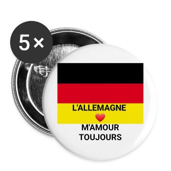 M'Amour - Buttons groß 56 mm (5er Pack) - Weiß - Vorne