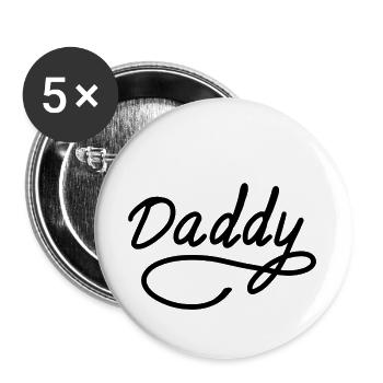 Daddy Father’s Day - Buttons large 2.2''/56 mm (5-pack) - white - Front