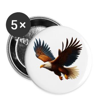 Aigle - Lot de 5 grands badges (56 mm) - blanc - Devant