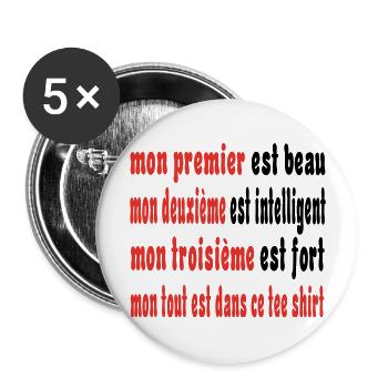 Das Beste - Buttons groß 56 mm (5er Pack) - Weiß - Vorne