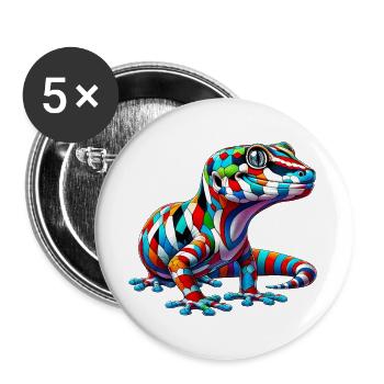 Gecko - Buttons groß 56 mm (5er Pack) - Weiß - Vorne