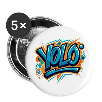 YOLO (You Only Live Once) - Buttons large 2.2''/56 mm (5-pack) - white - Front