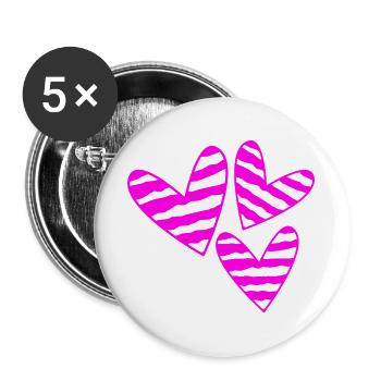 SAINT VALENTIN. EVJF. JE T'AIME. I LOVE YOU. AMOUR - Lot de 5 grands badges (56 mm) - blanc - Devant