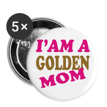 GOLDENE MAMA - Buttons groß 56 mm (5er Pack) - Weiß - Vorne
