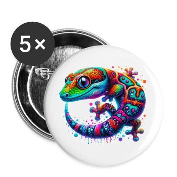 Gecko - Buttons large 2.2''/56 mm (5-pack) - white - Front