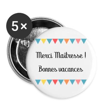 GELIEBTE. VIELEN DANK. DANKE HERRIN - Buttons groß 56 mm (5er Pack) - Weiß - Vorne