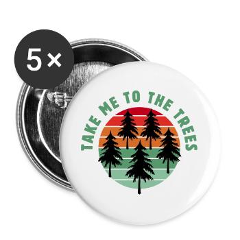 Take me to the trees - Buttons large 2.2''/56 mm (5-pack) - white - Front