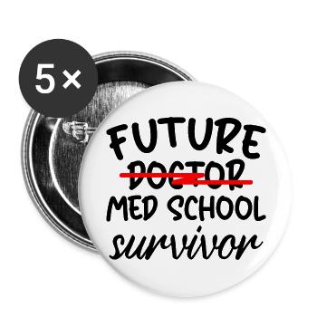 Future Med School Survivor 3 - Buttons large 2.2''/56 mm (5-pack) - white - Front