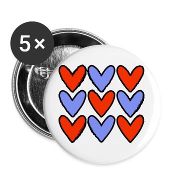 HERZ. VIELEN DANK. GELIEBTE. MEISTER. DANKE HERRIN. - Buttons groß 56 mm (5er Pack) - Weiß - Vorne