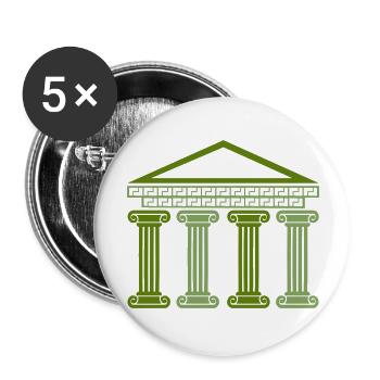 Greek Ancient Building - Buttons large 2.2''/56 mm (5-pack) - white - Front
