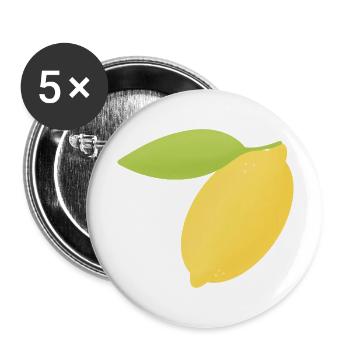 Citron - Lot de 5 grands badges (56 mm) - blanc - Devant