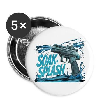 ÉCLABOUSSURES DE TREMPAGE - Lot de 5 grands badges (56 mm) - blanc - Devant