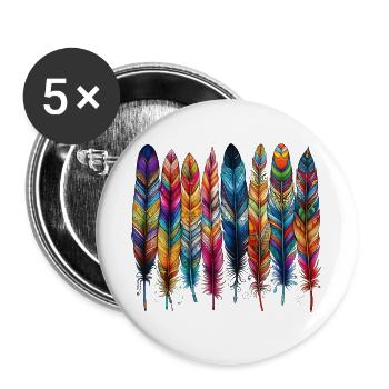 Feathers - Buttons large 2.2''/56 mm (5-pack) - white - Front