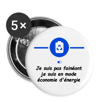 Power Saving Mode - Buttons large 2.2''/56 mm (5-pack) - white - Front
