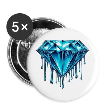 Diamant - Lot de 5 grands badges (56 mm) - blanc - Devant