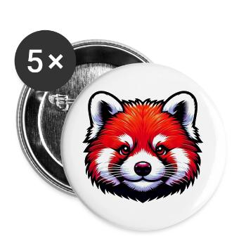 Kleiner Panda - Buttons groß 56 mm (5er Pack) - Weiß - Vorne