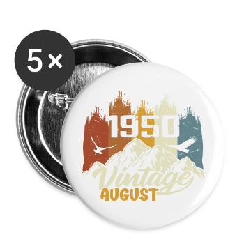 Légendaire depuis août 1950 Cadeau d’anniversaire des années 1950 - Lot de 5 grands badges (56 mm) - blanc - Devant