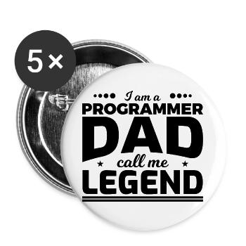 Programmer Father Calls Me Legend - Buttons large 2.2''/56 mm (5-pack) - white - Front