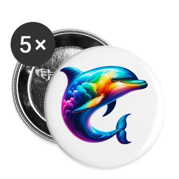 Dolphin - Buttons large 2.2''/56 mm (5-pack) - white - Front