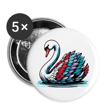 Swan - Buttons large 2.2''/56 mm (5-pack) - white - Front