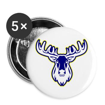 Elch Kopf - Buttons groß 56 mm (5er Pack) - Weiß - Vorne