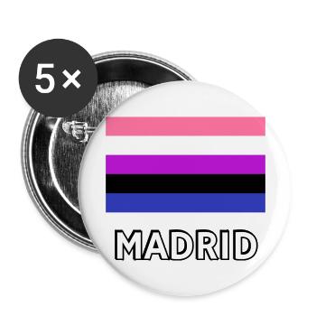 Genderfluid Pride Flag Madrid - Buttons large 2.2''/56 mm (5-pack) - white - Front