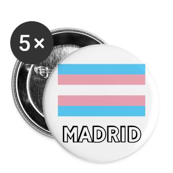 Trans Pride Flagge Madrid - Buttons groß 56 mm (5er Pack) - Weiß - Vorne