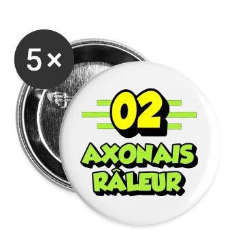 Axonais râleur - Lot de 5 grands badges (56 mm) - blanc - Devant
