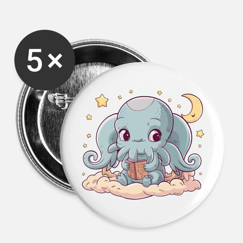 Cute Dreamland Cthulhu - Buttons large 2.2''/56 mm (5-pack) - white