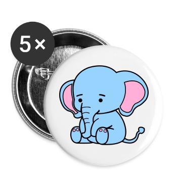 cute elephant - Buttons groß 56 mm (5er Pack) - Weiß - Vorne
