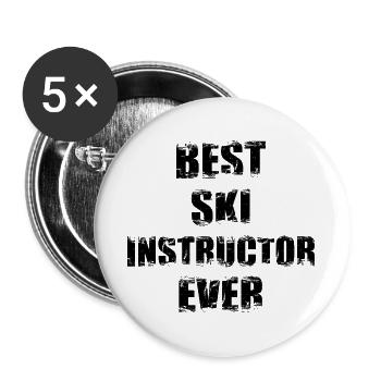 Meilleur moniteur de ski de tous les temps - Lot de 5 grands badges (56 mm) - blanc - Devant