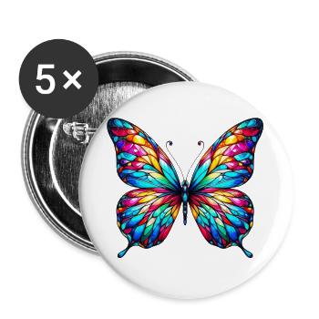 Butterfly - Buttons large 2.2''/56 mm (5-pack) - white - Front