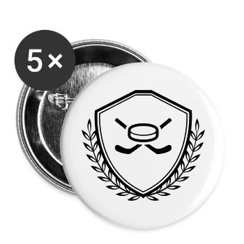wappen hockey - Buttons groß 56 mm (5er Pack) - Weiß - Vorne