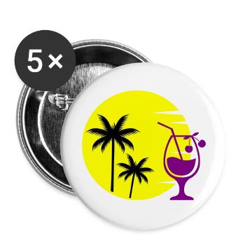 cocktail sunset - Buttons large 2.2''/56 mm (5-pack) - white - Front